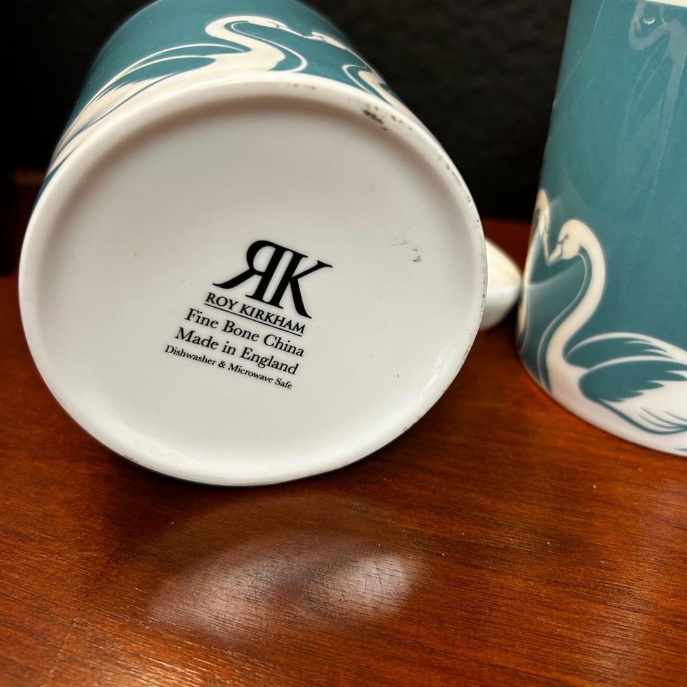 Roy‎ Kirkham Fine Bone China Swan Mug Set of 2 New - Picture 4 of 6